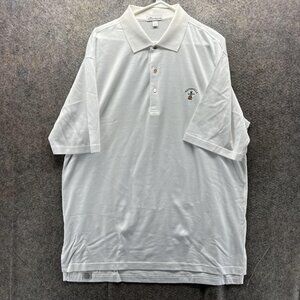 Peter Millar Polo Shirt Mens XL White 100% Cotton Waterville 1899 Bunny Golf